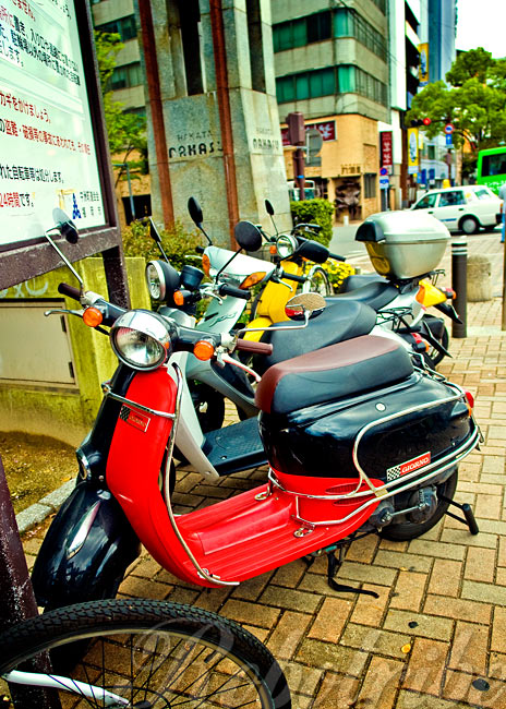 Scooters in Fukuoka, Japan - Photo by Ted